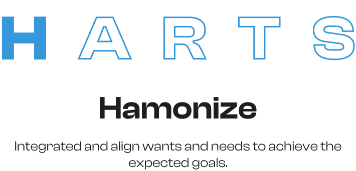 Hamonize = Integrated and align wants and needs to achieve the expected goals.